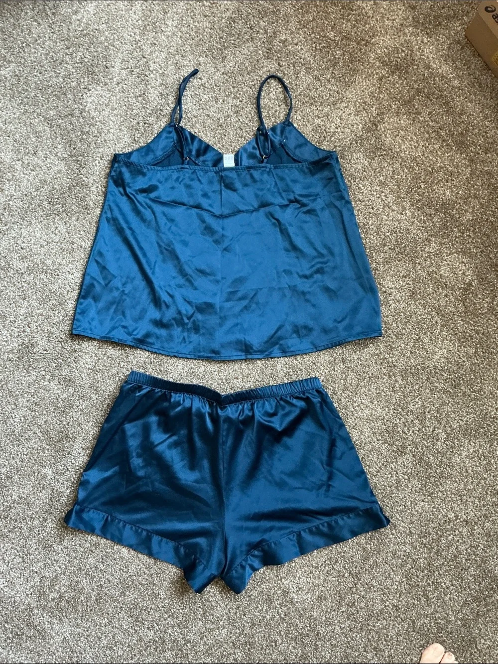 Stars Above Satin Cami & Shorts Sleep Set - Deep Blue xs